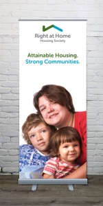 Right at Home Housing pull up banner