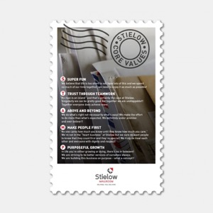 Stielow Mailroom core values internal poster